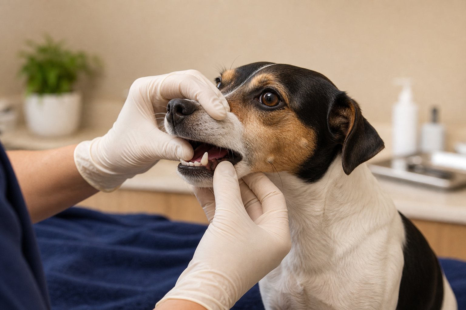 Gebitscontrole bij een hond in de praktijk